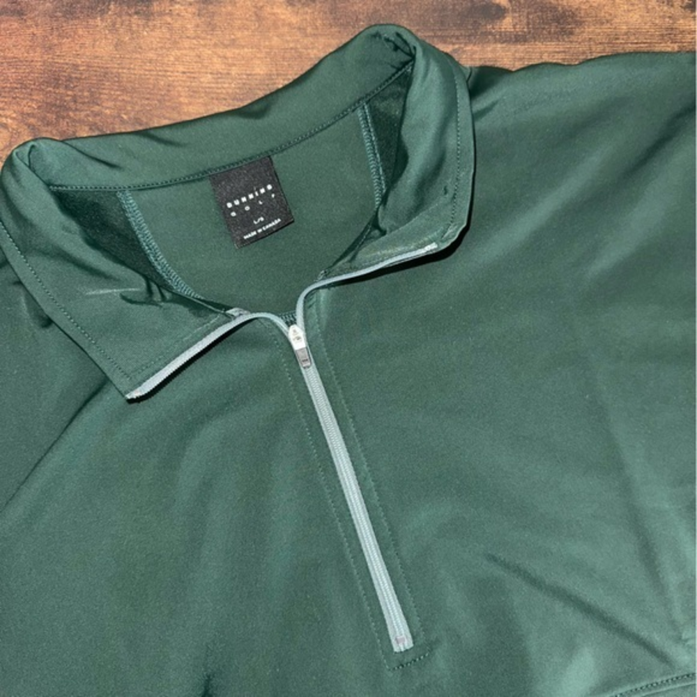 DUNNING GOLF Men's Quarter Zip Performance‎ Vest Size Large Green